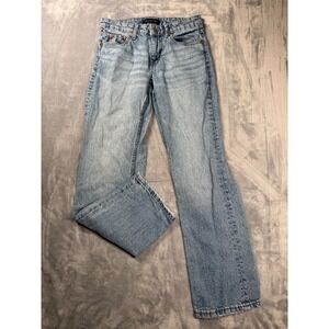 Aéropostale Baggy Leg Jeans Womens 0R Blue Denim Cotton 5-Pockets Low Rise